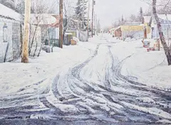 Fresh Tracks, 1982 by Wilf Perreault, 1982, acrylic on canvas, sold Sep 2026