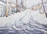 Fresh Tracks, 1982 by Wilf Perreault, 1982, acrylic on canvas, sold Sep 2026