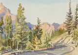 Tunnel Mountain, 1950 by Margaret Shelton, 1950, watercolour on paper, sold Sep 2026