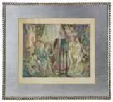 studio scene by Vladimir Szabo, etching, sold Sep 2024