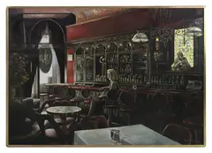 That Steak Joint" (interior by Harry McCormick, oil on canvas, sold Sep 2024