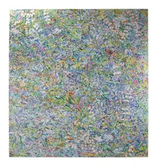 Composed Field by George Chemeche, oil on canvas, sold Sep 2024