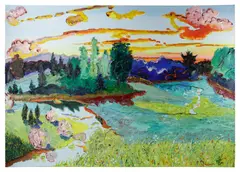 Dovekill Creek by Peter Dean, oil on canvas, sold Sep 2024