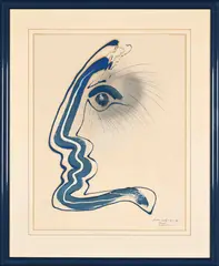 Head by Christo Coetzee, oil and pencil on paper, sold Jul 2023