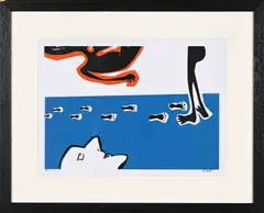 Footprints and Figures by Daniel Eugene Botha, silkscreen, sold Jul 2023