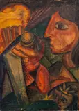 Untitled" Cubist Composition by Francisco Zúñiga, Oil on Canvas, sold Feb 2024