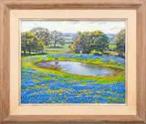 Bluebonnet Lake by Malcolm Hughes, Oil on Canvas, sold Mar 2024