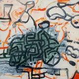 Abstract Composition by Elfi Schuselka, Oil on Canvas, sold Mar 2024