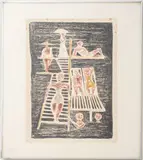 Untitled by Massimo Campigli, 1954, lithograph in colors, sold Mar 2024