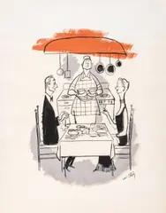 Home Restaurant by William Steig, Mixed Media Ink and Watercolor on Paper, sold Mar 2024