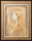 Florentine Girl by Giglio Dante, Gouache on Canvas, sold Mar 2024