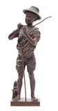 Young Fisher boy: study of a young boy threading his line by Adolphe-Jean Lavergne, bronze, sold Apr 2019