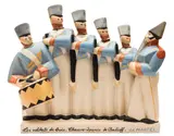 A pottery figure group of Les soldats de bois: modelled after the by Joel and Jan Martel, sculpture, sold Jul 2018