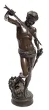 David the Conqueror bronze with dark brown patination by Antonin Mercié, bronze, sold Jan 2018