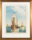 On the Scheldt:-signed-watercolour-51 x 38cm by Frederick James Aldridge, watercolour, offered Jun 2017