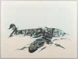 Crashed Heinkel HE 111 C A 1940 4th state proof with chalk': by Gordon Mansell, watercolour and chalk, offered Aug 2015