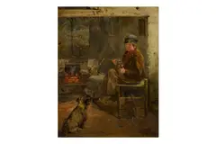 Untitled by Henry Benjamin Roberts, oil on board, offered Jan 2024