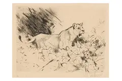 Untitled by Wilhelm Kuhnert, etching, offered Jan 2024
