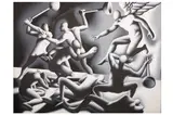 Preview: Barley Mow Centre by Mark Kostabi, oil on canvas, sold Jan 2024
