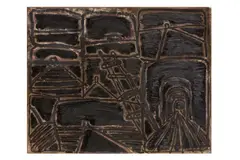 Untitled by Basil Beattie, oil and pencil on canvas, offered Dec 2023
