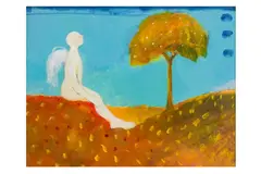 Untitled by Emily Young, oil on paper, offered Dec 2023
