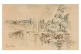 Untitled by Paul Maze, watercolour and charcoal, offered Dec 2023