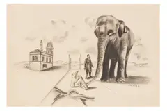 Untitled by Conroy Maddox, charcoal, offered Dec 2023