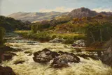 A flood on the llugwy, north wales by Benjamin Williams Leader, 1886, oil, sold Dec 2022