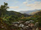 On the river llugwy below capel curig by Benjamin Williams Leader, oil, sold Dec 2022
