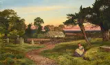 An english country churchyard by Benjamin Williams Leader, 1864, oil, offered Dec 2022