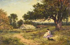 Surrey farm by Benjamin Williams Leader, 1864, oil, sold Dec 2022
