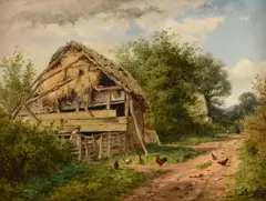 The roadside shed by Benjamin Williams Leader, 1855, Oil on boardSigned, sold Dec 2022