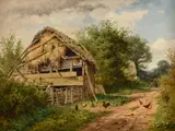 The roadside shed by Benjamin Williams Leader, 1855, Oil on boardSigned, sold Dec 2022