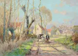 Le printemps by Édouard Cortès, oil, sold Dec 2022