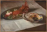 Still life with a lobster on a silver platter by Jacques-Émile Blanche, oil, sold Dec 2022