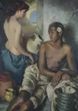 Marfil y bronce (ivory and bronze) by Francisco Ribera Gómez, Oil on canvasSigned, sold Dec 2022
