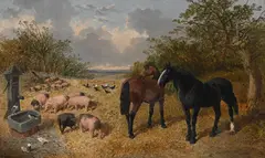 Farmyard friends by John Frederick Herring Junior, oil, sold Dec 2022