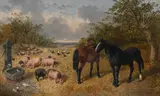 Farmyard friends by John Frederick Herring Junior, oil, sold Dec 2022
