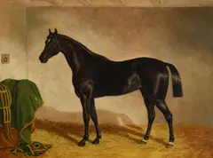 Pero gomez in his stable by Edward Benjamin Herberte, oil, sold Dec 2022