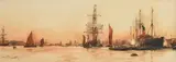 Greenwich reach by Charles Dixon, watercolor, sold Dec 2022