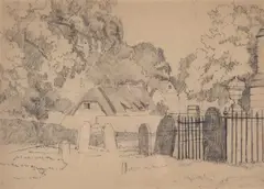 A study for 'an english country churchyard' by Benjamin Williams Leader, watercolor, sold Dec 2022