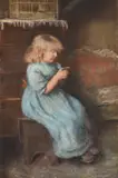 Poor birdie by Robert Gemmell Hutchison, watercolor, sold Dec 2022