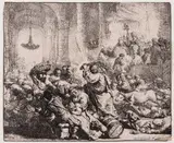 Christ driving the money changers from the temple by Rembrandt Harmensz van Rijn, print (other), sold Dec 2022