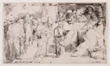 Christ disputing with the doctors: a sketch by Rembrandt Harmensz van Rijn, print (other), sold Dec 2022