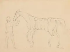 A racehorse and a jockey with three other drawings by James Seymour, ink, sold Dec 2022