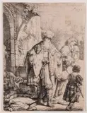 Abraham casting out hagar and ishmael by Rembrandt Harmensz van Rijn, print (other), sold Dec 2022