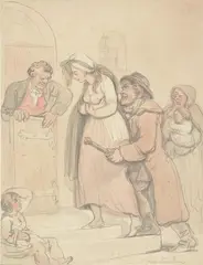 Destitute by Thomas Rowlandson, ink and washSigned, sold Dec 2022