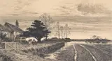 At evening time by Benjamin Williams Leader, pencil, sold Dec 2022