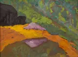 The Black Hut by Eardley Knollys, Oil on panel, circa, offered Dec 2022