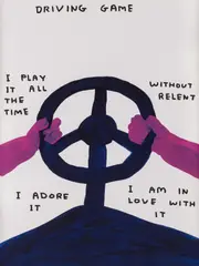Driving Game by David Shrigley, Acrylic on wove paper, offered Dec 2022